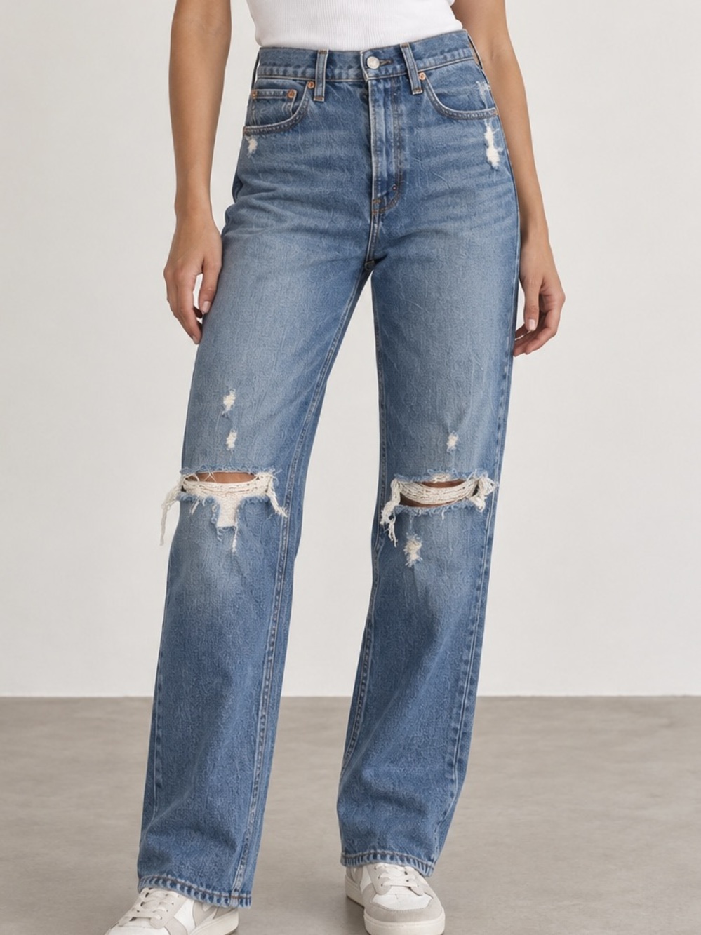Abercrombie 90s Straight Distressed Ultra High Rise Jeans 26